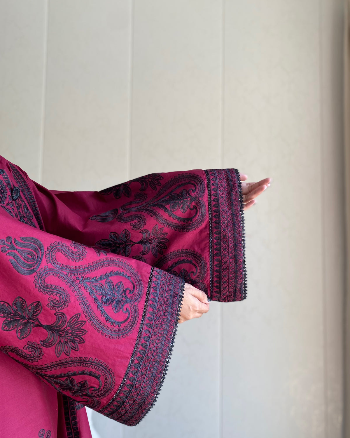 Majestic Magenta | 2-Piece Stitched Embroidered Suit
