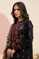 Embroidered Lawn Shirt Shalwar Dupatta in Black Color