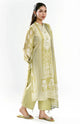 Sahar-Elegant Olive Green 3 Piece Embroidered Suit