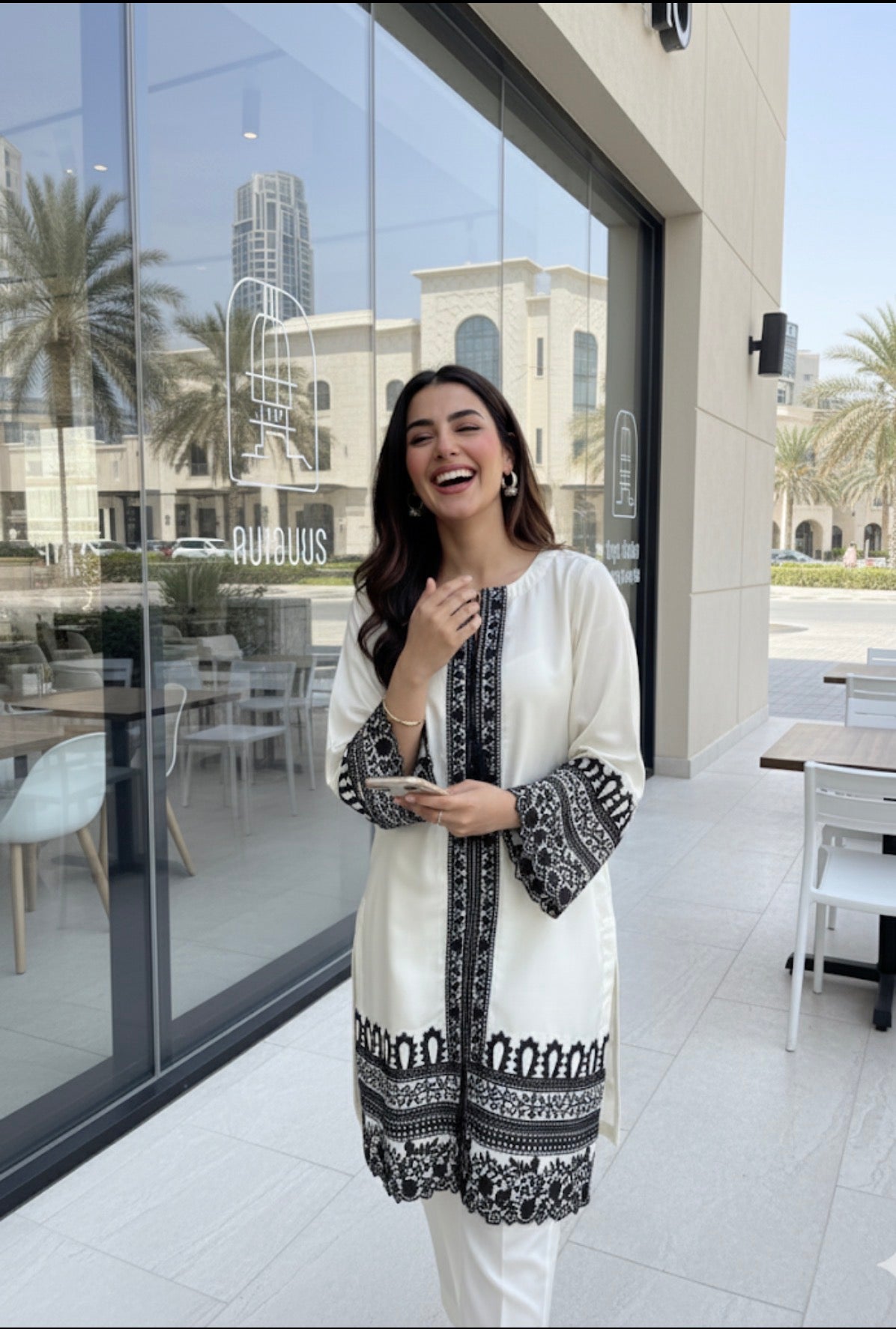 Ivory Shadow 3 Piece Embroidered Suit