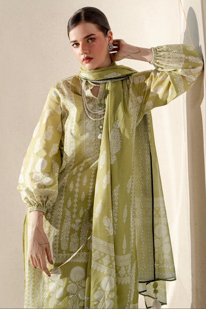 Sahar-Elegant Olive Green 3 Piece Embroidered Suit