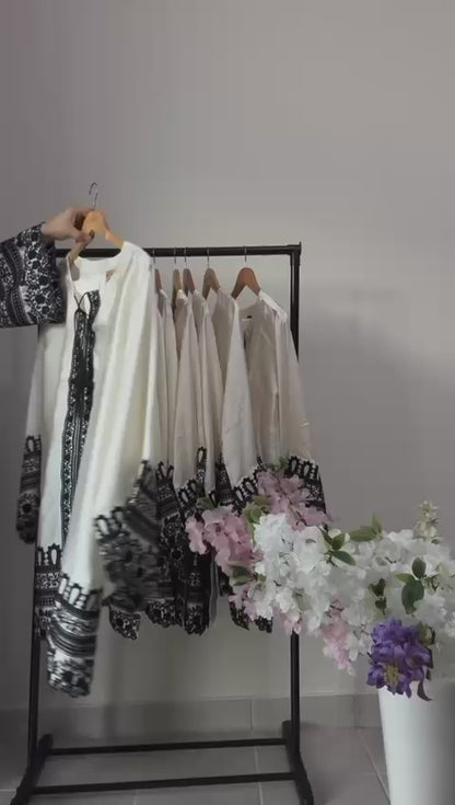 Ivory Shadow 3 Piece Embroidered Suit