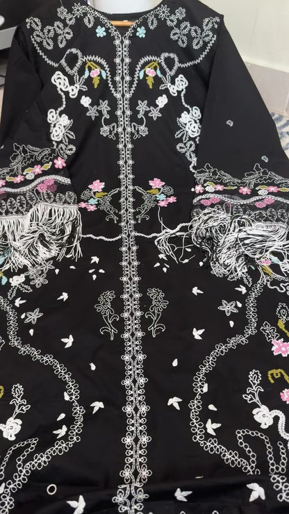 3 pec Embroidered stitched winter dress